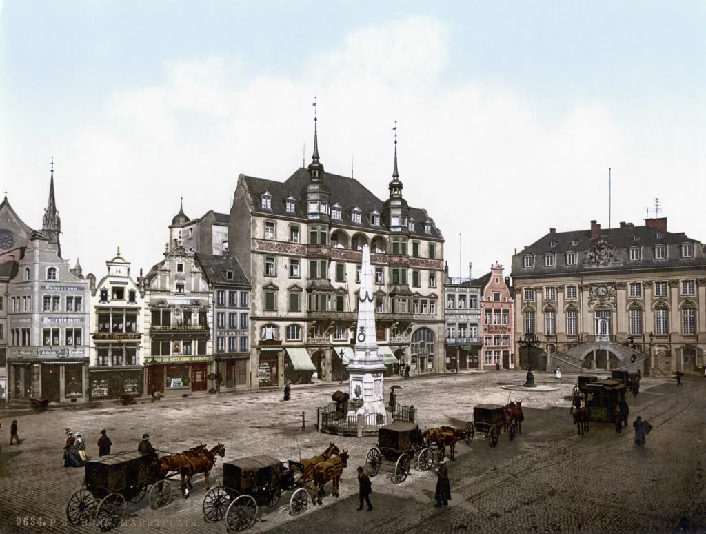 town hall, horse drawn carriage, bonn